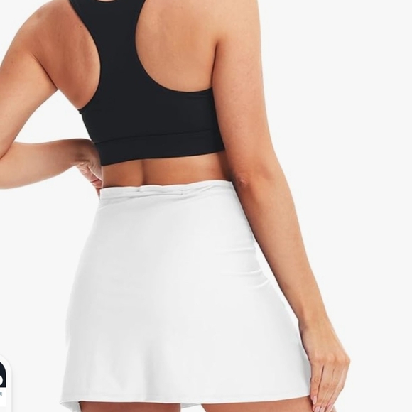 White Swim Skirt Cover-Up, Padded Any Exercise - Picture 4 of 15